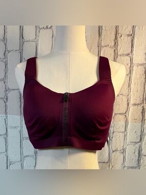 Victoria Sport:Size:36(DD) Women's Wine Front-Zip Sports Bra Maximum Support
